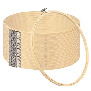 15 PCS Bamboo Embroidery Hoops Set, 12 Inch Adjustable Cross Stitch Rings in ... - Picture 1 of 7