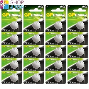 20 GP Litio Celle Cr2016 batteries Dl2016 3V a Moneta Bottone Scadenza 2034 5Bl - Picture 1 of 1