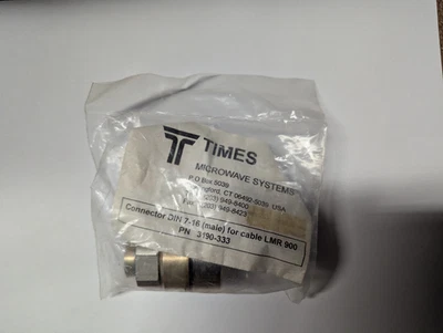 Times Microwave Systems DIN 7-16 Male for Cable LMR 900 PN 3190-333 - Image 1 of 2