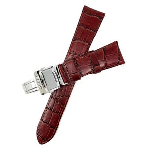 Watch Band Cowhide Calf Brown Belt D Buckle Men's 20mm - Picture 1 of 5