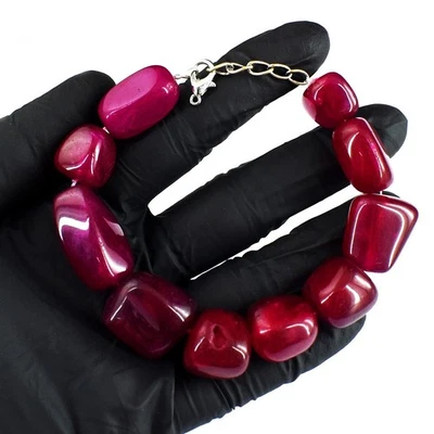 Wonderful Pink Ruby 300.00 Cts Beaded Best Awesome Excellent Bracelet RK 54 E713 - Image 1 of 3