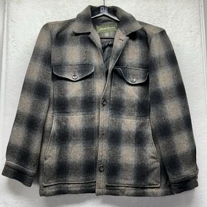 Eddie Bauer Herrenjacke Größe M braun gesteppt gefüttert Wolle Knopfleiste - Bild 1 von 7