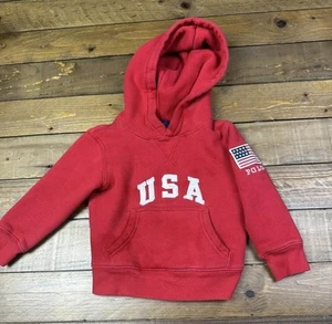 Polo Ralph Lauren Toddler Unisex Embroidered USA Flag Hoodie Size 4T - Picture 1 of 9