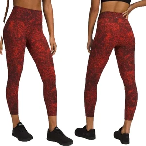 Lululemon Wunder Train High Rise Tight 25" Denim Wash Print Autumn Red Black 4 - Bild 1 von 7