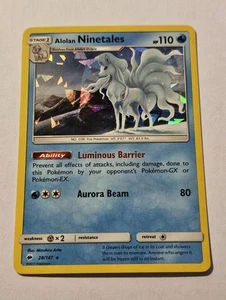 Juego de cartas coleccionables Pokémon Alolan Ninetales 28/147 Cracked Ice Holo Burning Shadows LP - Imagen 1 de 2