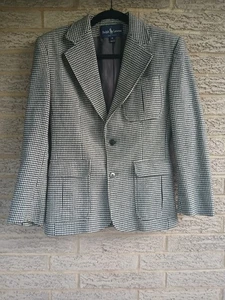 Vtg Ralph Lauren Women's 100% Wool Houndstooth Blazer Jacket Size 4 US Preppy - Picture 1 of 5