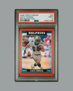 2006 Topps Chrome Football Zach Thomas "Red Refractor" #26 PSA 9 🔥 /259 🔥POP 5 - Picture 1 of 8