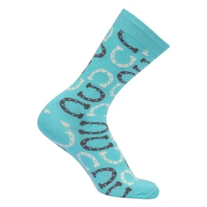 AWST Int'l Lucky Horses Socks Calzini Donna Comodi Crew - Azzurro Chiaro - Foto 1 di 1
