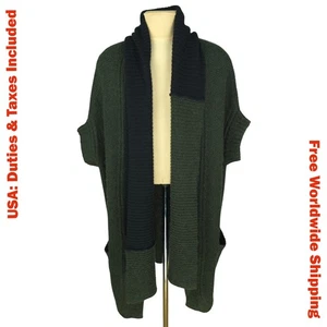 Zadig&Voltaire Damen Khaki Alpaka/Lammwolle Kurzarm Long Strickjacke Einheitsgröße - Bild 1 von 11