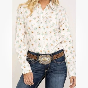 ARIAT Womens Plus 1X Cactus Blossom Kirby Stretch Fitted Shirt Western Top - Picture 1 of 12