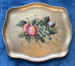 SCHÖNES VINTAGE MCM HANDBEMALT SIGNIERT ALKOHOLBESTÄNDIG GOLD NASHCO TABLETT - Bild 1 von 9