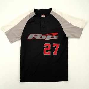 Camiseta deportiva de béisbol Alleson negra y gris - Imagen 1 de 5