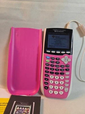 Texas Instruments TI-84 Plus C Silver Edition Graphing Calculator Pink - Image 1 of 4