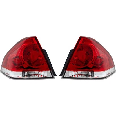 Halogen Tail Light Set For 06-13 Chevrolet Impala Clear/Red w/ Bulbs 2Pcs Foto 1 de 4