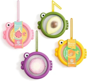 Paquete de 4 recipientes de almacenamiento de alimentos reutilizables para nevera para tomate, cebolla, limón, etc. - Imagen 1 de 6