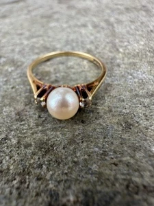 Anello Homstvedt oro 14 carati 585 perle diamanti Norvegia Norvegese... - Foto 1 di 8