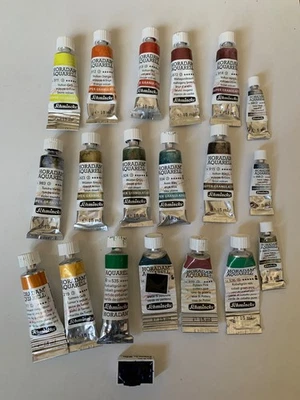 Schmincke Horadam watercolour paint lot tubes pans supergranulating - image 1 of 4