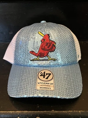 NWT Women’s ‘47 Clean Up Adjustable St. Louis Cardinals Ball Cap Sequins Bird - Image 1 of 4