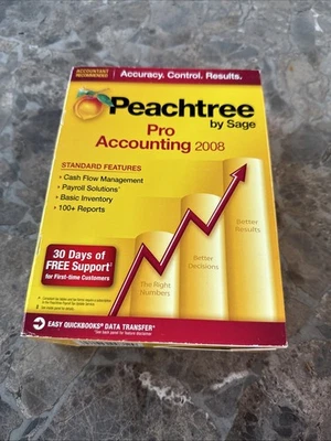 New Sealed Peachtree Pro Accounting 2008 By Sage Ultra RARE - Image 1 of 3