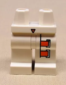 x1 NEW Lego Minifig Legs White w/ Triangle & 2 Orange Buckles on Left Leg - Picture 1 of 1