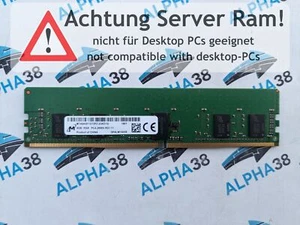 Micron 8 GB DDR4-2666 PC4-21300V-R MTA9ASF1G72PZ-2G6 1Rx8 1.2 V Serveur RAM - Photo 1/1