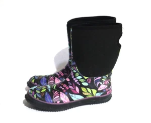 Size 9 Womens Multicolored Floral Detail Non-Slip Fashion Rain Gumboots#Unique - Picture 1 of 6