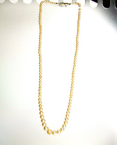 Vintage 1950s Japanese Graduated Pearl Necklace, Box Rhinestone Clasp!