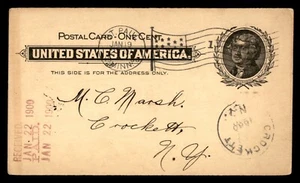MayfairStamps US 1900 Minnesota St. Paul to Crockett NY Wavy Flag Cancel Used St - Picture 1 of 2