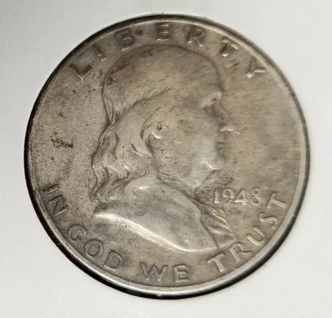1948-P Franklin Silver Half Dollar  *Circulated Condition* ~FREE SHIPPING~ Cover