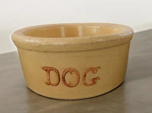 Vintage RRP Roseville Pottery Stoneware DOG Feeder Circus Font 5" Bowl #200-5 - Picture 1 of 9