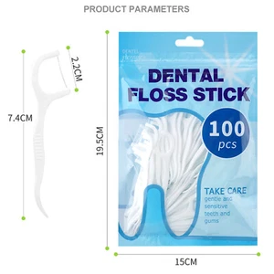 100pcs Dental Floss Flosser Picks Toothpicks Teeth Stick Tooth Cleaning Care - Picture 1 of 9