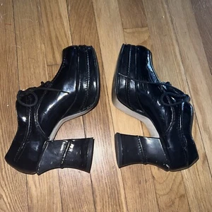 Zodiac Vintage Absatz Damen Gr. 6,5 schwarz Lack Schnürung Oxford Goth Gothic GUC selten - Bild 1 von 11