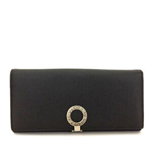 BVLGARI Black Leather Long Bifold Wallet /1A4622