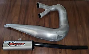YAMAHA 350 BANSHEE DYNO PORT 2 INTO 1 EXHAUST PIPE & SILENCER COMPLETE 87-12 - Picture 1 of 6