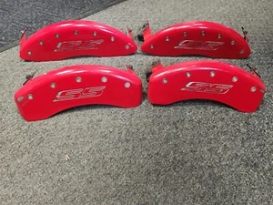 10-15 Camaro SS BRAKE Caliper Covers MGP RED USED Set of FOUR Two Clips Missing - Picture 1 of 9