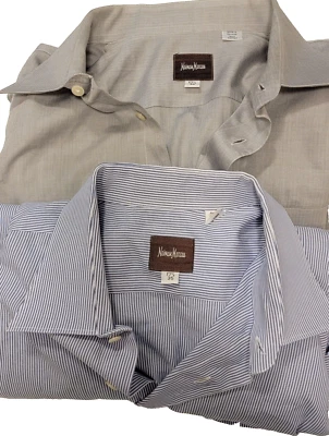 Lot of 2 Neiman Marcus Men's Size 17.5 35 Long Sleeve Button-Down Shirt - Image 1 of 4