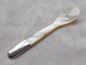 *RARO* Cuchara de caviar sencilla rara nácar (MOP) en plata de ley 925 #2 - Imagen 1 de 7