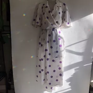 Vintage 80s Prom Dress Homemade Purple Tiered Backless Cape M/L - Picture 1 of 10