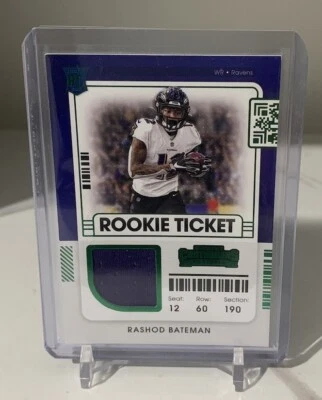 2021 Panini Contenders Rashod Bateman Rookie Ticket Patch #RTS-RBA - Image 1 of 2