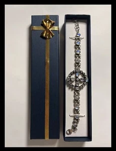 Bracciale vintage in argento 925 e pietre di luna - Foto 1 di 11