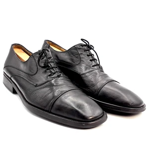 Mezlan Tavira Mens Black Leather Cap Toe Oxford Shoes Size 10 - Picture 1 of 10