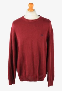 Suéter Jumper Cuello Redondo Vintage Para Hombre Prendas de Tejido Burdeos XL-IL2379 - Imagen 1 de 4