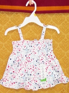 Stars Sleeveless BABYDOLL Top WHITE 4th of July GIRLS 12m USA America New NWT - Picture 1 of 2