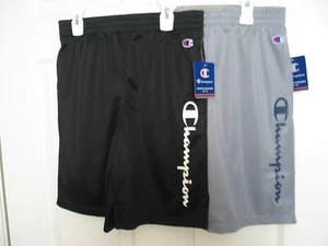 NWT Lot of 2 Champion size L boys youth mesh athletic active shorts Gray & Black - Picture 1 of 11