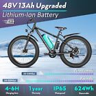 500W 48V/13Ah Electric Bike 26" Fat Tire E-Bike Mountain/Snow Bicycle 25mph U.S✅