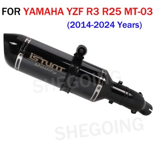 Tubo medio de escape deslizable para motocicleta Yamaha YZF R3 R25 MT-03 2014-2025 - Imagen 1 de 4