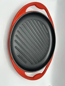 Cuisine Company 10" Rot Emailliert Gusseisen Grillpfanne Gewürzt Burger Neu Ohne Box - Bild 1 von 4