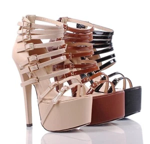 3 Color New Sexy Back Zip Strappy Stilettos Platform Womens High Heels Shoes - Picture 1 of 22
