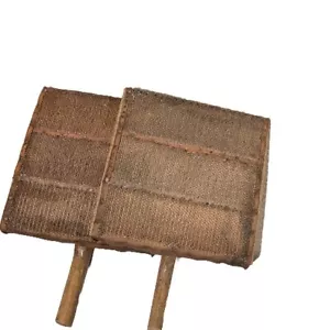 Antique Vintage Wool Carding Paddles Large Set Oak Leather 10" Sheep Handmade - Picture 1 of 10