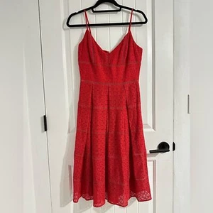 Neu ohne Etikett Adelyn Rae rotes Spitzen-Midikleid Gr. Small - Bild 1 von 5